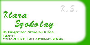 klara szokolay business card